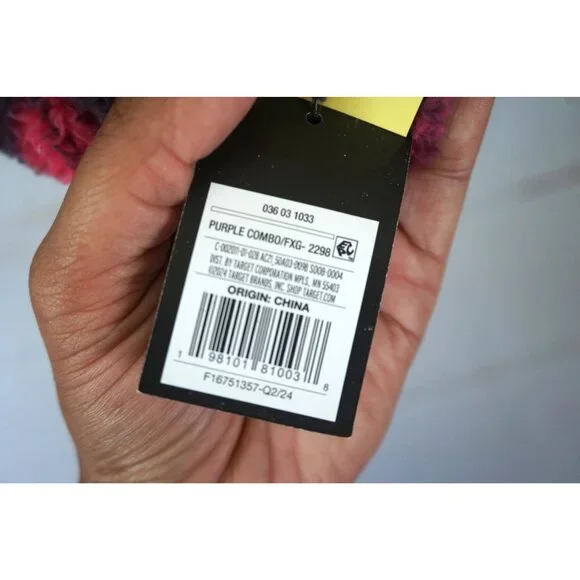 Art Class Girls Purple Roses' Slipper Socks - Size M/L (3-5), NWT - Picture 6 of 6